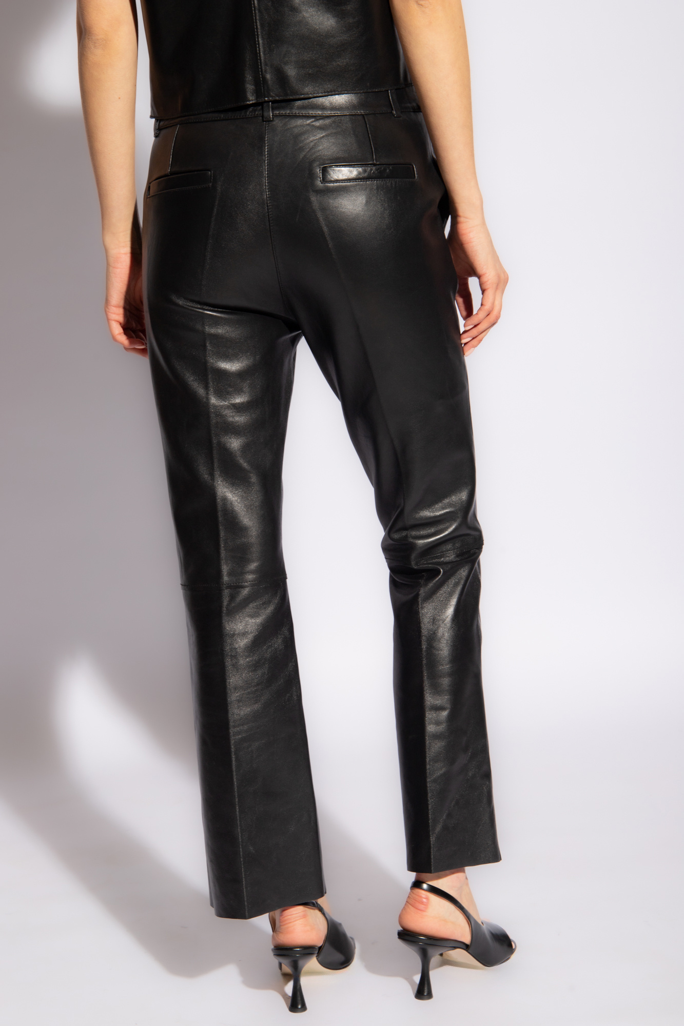 GenesinlifeShops Canada - Black 'Zia' leather trousers STAND